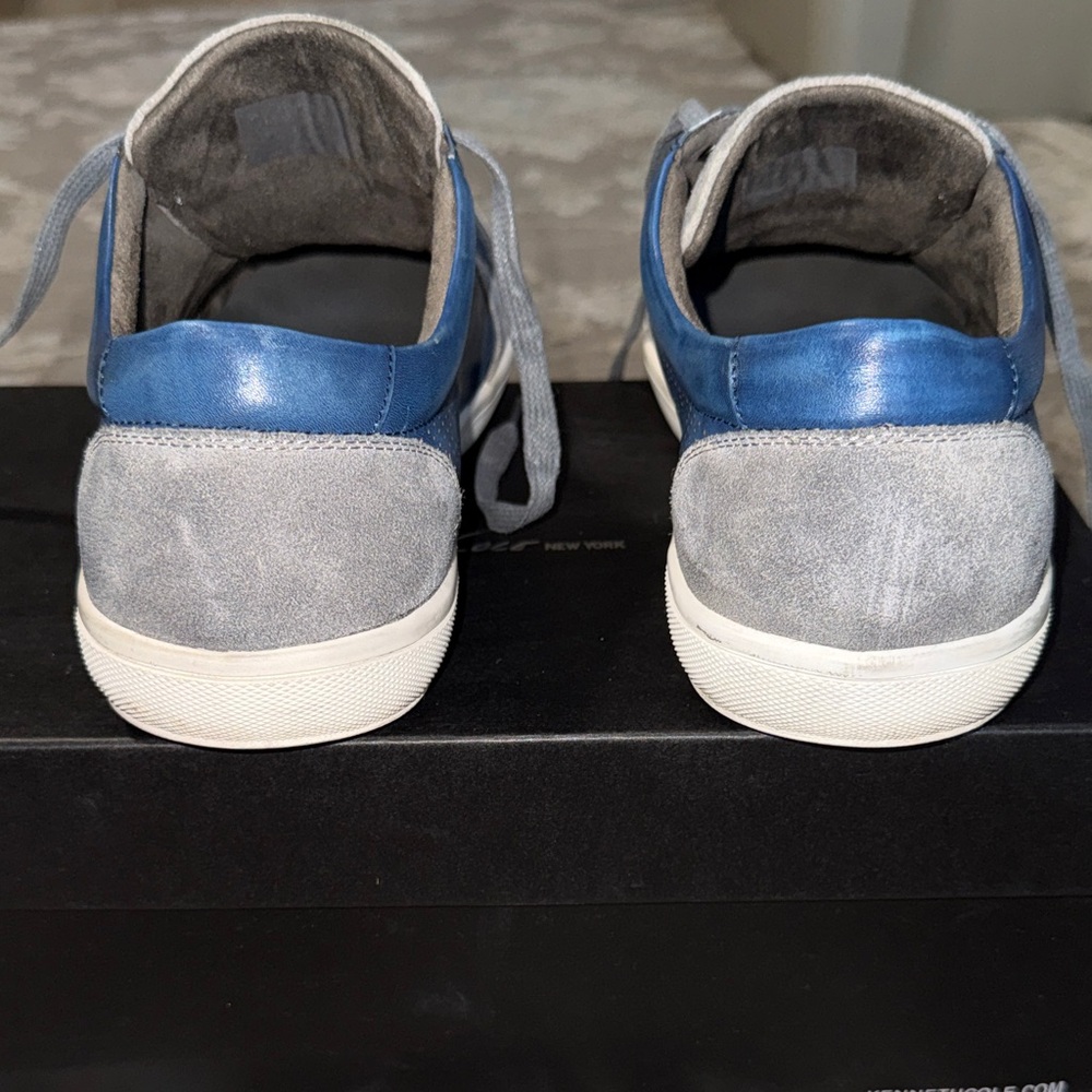 Kenneth Cole Men's Blue Leather & Gray Suede Shoes - Picture 3 of 10
